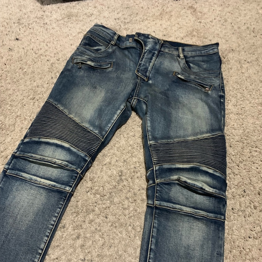 Balmain biker denim jeans